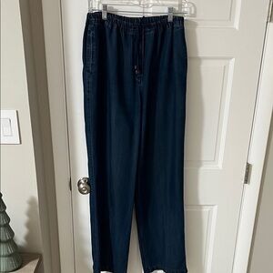 Kate Hill Relaxed Straight Leg Elastic/Drawstring Jeans 100% Tencell Soft Size 6